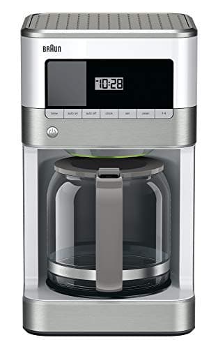 Braun KF6050WH Brewsense Drip Coffee Maker, 12-Cup, White