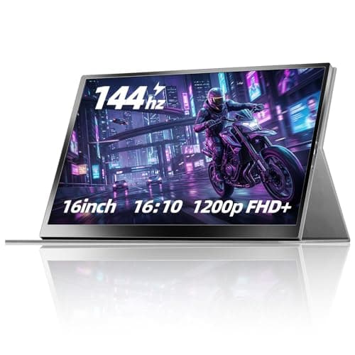 ZefcS 16" Portable Gaming Monitor 144Hz 1200P FHD 300 Nit Brightness Portable Monitor with HDR Eye Care External Second Screen for Laptop PC PS5 Xbox Mac Switch