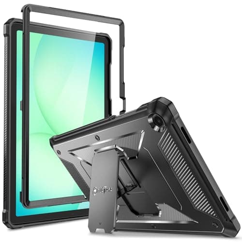 Fintie Shockproof Case for Samsung Galaxy Tab A11+ Plus 11" 2025 / Tab A9+ Plus 11-Inch 2023, Tuatara Rugged Unibody Hybrid Bumper Kickstand Cover Built-in Screen Protector, Black
