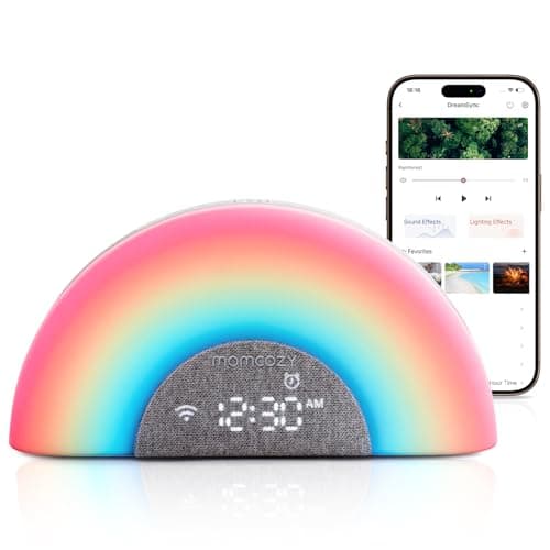 Momcozy Baby Sound Machine & Night Light – White Noise Machine with App Control, Sunrise Alarm, 34 Soothing Sounds – Sleep Trainer for Newborns & Toddlers, Travel Nursery Essential