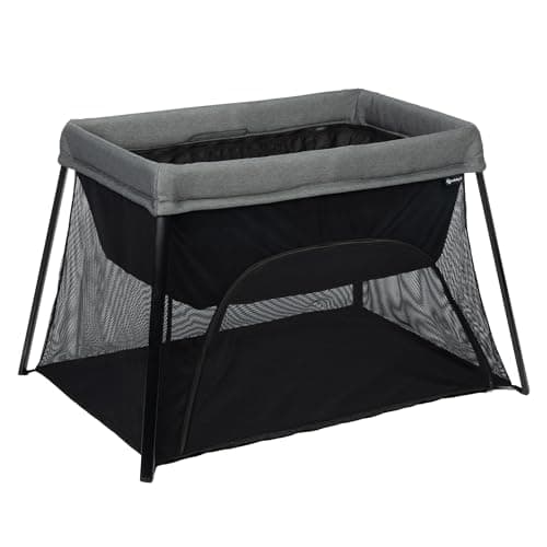 Safety 1st Dream & Go 3-In-1 Travel Crib, Playard & Bassinet With Carry Bag – Portable, Lightweight & Overnight Sleep Ready – Grey Wolf
