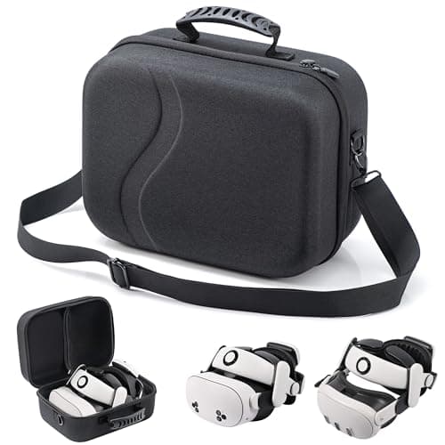 Large Carrying Case for Meta Quest 3S/3, Hard Travel Case Compatible With BOBOVR S3 Pro/KIWI Design Battery Head Strap, Controller and Accessory, Portable Hard Shell Bag, Black