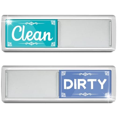 PSLER Dishwasher Magnet Clean Dirty Sign - Green & Blue, Strong Magnetic, Scratch-Free, Slide Tab for Kitchen, Home, Apartment & Farmhouse Decor, Dishwasher Clean Dirty Magnet