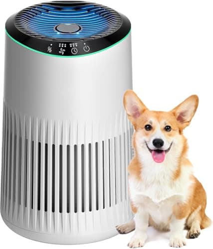 MERONTE Air Purifier for Bedroom, Home, Allergy Air Purifier for Bedroom, Office, Smoking Room, HEPA Filter, Air Purifier, White, 1 Pack + 3 Modes