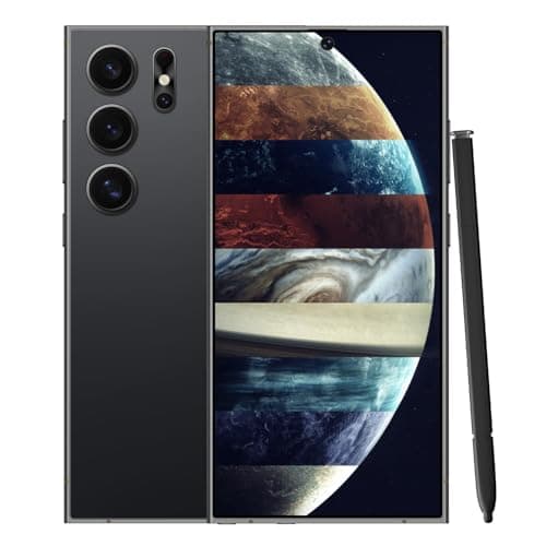 Unlocked Cell Phones Ultra Smartphone Android 13 Phones Dual SIM/108MP+48MP Camera/6800 mAh/8+256GB/Built-in Pen (Black)