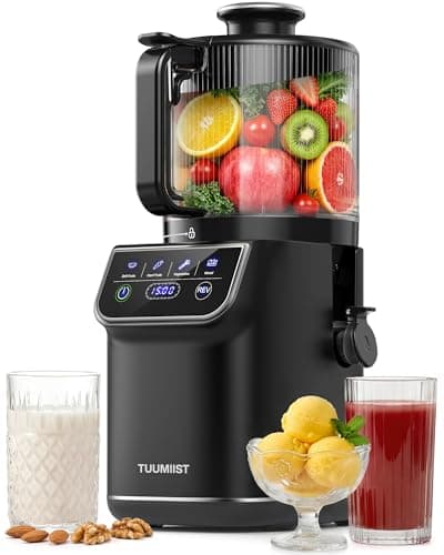TUUMIIST 3-in-1 Juicer Machine, Smart Touch Cold Press Juicer for Whole Fruit & Vegetable, 6.5" Wide Chute Slow Juicer for Nut Milk & Sorbet, High Yield, 100oz Large Capacity, Easy Clean