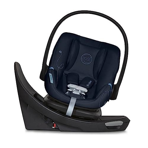 Cybex Aton G Swivel Infant Car Seat with SensorSafe, Featuring 180-Degree Rotating Base for Easy In and Out, Lightweight, Adjustable Head Rest, SAFELOCK™ Belt Tensioner - Ocean Blue