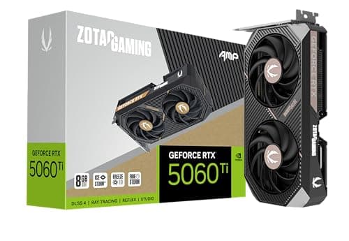 ZOTAC Gaming GeForce RTX 5060 Ti 8GB AMP DLSS 4 8GB GDDR7 128-bit 28 Gbps PCIE 5.0 Gaming Graphics Card, IceStorm 2.0 Cooling, White LED Lighting, ZT-B50610F-10M