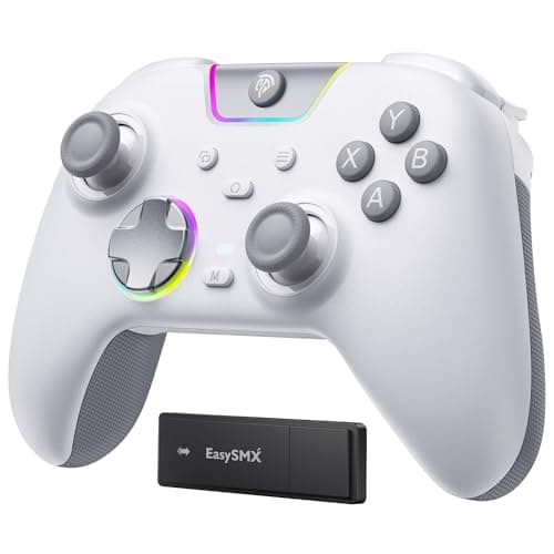 EasySMX X05 Pro Wireless PC Controller, Upgraded Mute Buttons, White