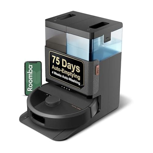 Roomba Plus 505 Combo Robot Vacuum & Mop + AutoWash Dock - Extending Spinning Mop Pads, Self-Empties, Pad Washing & Heated Drying, Self-Cleaning, Recognizes and Avoids Obstacles, LiDAR Navigation