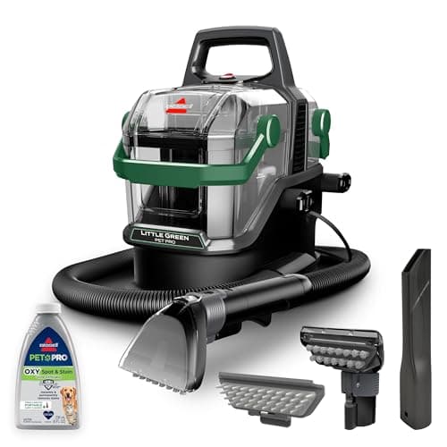 BISSELL Little Green Pro Portable Deep Cleaner for Carpet, Upholstery and Auto Interiors, Strongest Suction, Self-Cleaning Tough Stain Tool, Pet Hair Removal Tool, Extra-Large Tank, 3909B