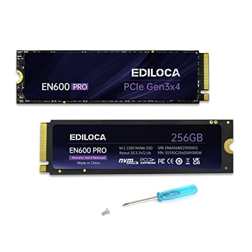 Ediloca EN600 PRO SSD 256GB PCle 3.0x4, NVMe M.2 2280, Up to 2800MB/s, Internal Solid State Drive, SLC Cache 3D NAND TLC, Graphene Cooling Sticker, Storage for PC, Desktop and Laptops