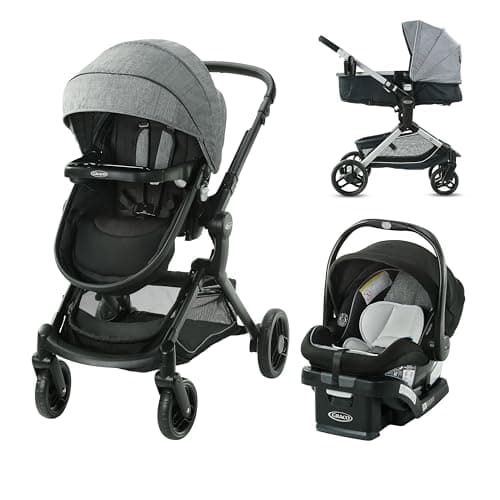 Graco Modes Nest Travel System, 3-in-1 Baby Stroller and Car Seat Combo with SnugRide SnugLock 35 Elite Infant Car Seat, Rear-Facing from 1.8-16 kg (4-35 lb), Nico