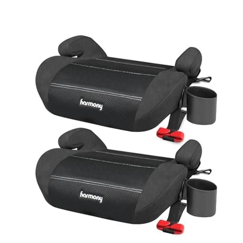 Harmony Youth Booster Elite with UAS (2-Pack) – Backless Belt-Positioning Booster Car Seat with Energy-Absorbing EPE Foam, For Children 18–50 kg (40–110 lbs) - Black
