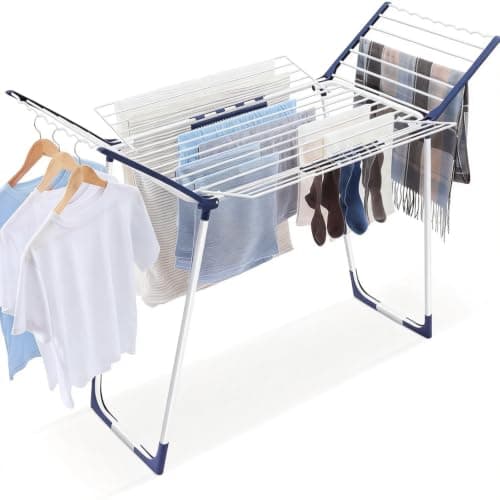 APEXCHASER Clothes Drying Rack, Foldable Gullwing Laundry Rack Indoor, Collapsible Space-Saving Drying Rack, Indoor/Outdoor for Clothes, Towels, Dolls(4 Wings)
