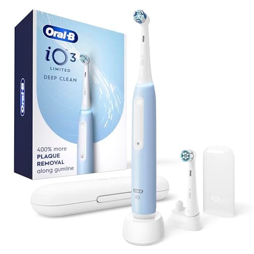 Oral-B iO Series 3 Limited Electric Toothbrush with (2) Brush Heads, Rechargeable, Icy Blue