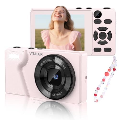 Vitaler Digital Camera, Autofocus 4K Camera for Photography with 32GB Card, Portable Compact Point and Shoot Digital Camera for Teens Adult Beginner Kids