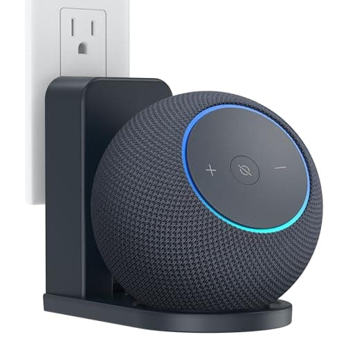 PlusAcc Wall Mount for Dot Max & Nest Mini - Cable Management Outlet Wall Stand Hanger Shelf Holder Compatible with Google Nest Mini (Graphite)