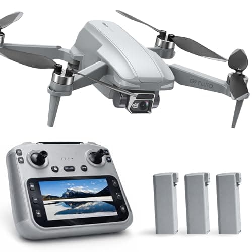 GPS Drone with EIS 4K Camera, RC Drones with 4.5 inch HD Screen on Controller, Auto Return, 3 Batteries for 90 min Flight Time, 3280 FT Long Control Range Transmission, Circle Fly and Follow Me Mode, Foldable Quadcopter for Beginner, Under 249g