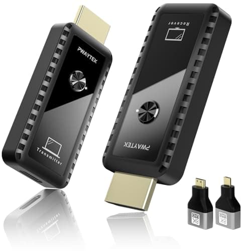 Wireless HDMI Transmitter and Receiver with 4K Adapter, HD HDMI Wireless Extender, Plug & Play, Support 5G/2.4G for Streaming Video and Audio to Monitor from Laptop/Tv Box/PC