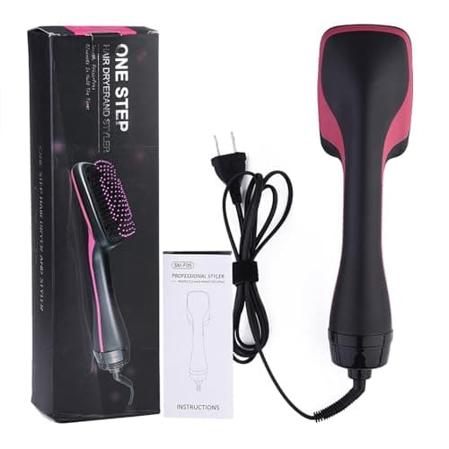 Sunicon One Step Hair Dryer and Brush, 2 In 1 Anion Dryer Brush for All Hair Types, Less Frizz Dry Wet Hair Comb Straightener Brush Styler Hairdressing Tool for Home Salon Use