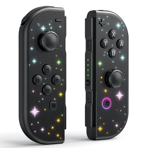 Controllers Compatible with Nintendo Switch, Replacement Switch Controllers Left and Right Wireless Switch Controllers, Support Sports Dual Vibration/Wake-up/Motion Control (BLACK/S)