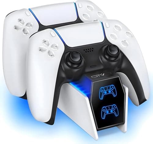 PS5 Charging Station, PS5 Controller Charger Station for Dualsense Controller, OIVO PS5 Charger for PlayStation 5 Dual Controller, PS5 Controller Charger with 2 Types of Cables