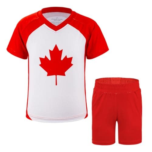 CNINS Canada Youth Soccer Uniform Bundle - Lightweight Kids Soccer Jersey Gifts for Boys & Girls (CN-CA, 6T)