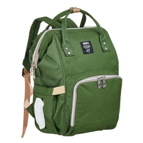 MUIFA Diaper Bag Multi-Function Waterproof Travel Backpack Nappy Bag for Baby Care with Insulated Pockets, Large Capacity, Durable (Green)