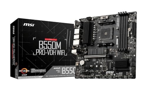 MSI B550M PRO-VDH WiFi ProSeries Motherboard (AMD AM4, DDR4, PCIe 4.0, SATA 6Gb/s, M.2, USB 3.2 Gen 1, AX Wi-Fi 6, D-SUB/HDMI/DP, Micro-ATX)