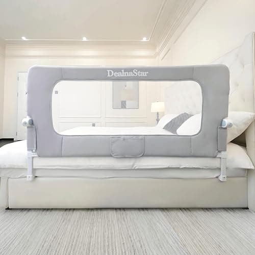 DealnaStar Bed Rail for Toddlers,Foldable Baby Bed Rail-60/150cm Height Adjustable Safety Guard for Kids, Universal Fit Twin/Full/King/Queen Beds.