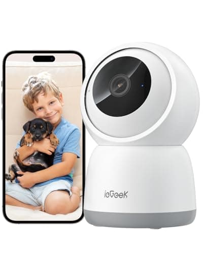 ieGeek 2K Indoor Security Camera, 5G/2.4G WiFi Pet Cameras for Home Security, 360° Dog Cam w/Auto Tracking, Smart Motion Detection, Phone App, Baby Monitor, 3MP Night Vision, Works with Alexa