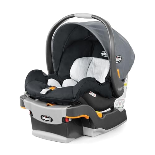 Chicco KeyFit 30 ClearTex Infant Car Seat and Base, Rear-Facing Seat for 4-30 lbs., Includes Head and Body Support, Compatible with Chicco Strollers, Baby Travel Gear - Pewter/Grey