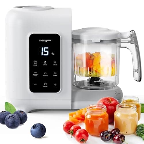 MOMYEASY Baby Food Maker 6 in 1, Baby Food Steamer and Puree Blender, Food Processor Chopper Grinder Steamer in-One, Auto Cooking & Grinding with Touch Control Panel&Self Cleans, BPA-Free