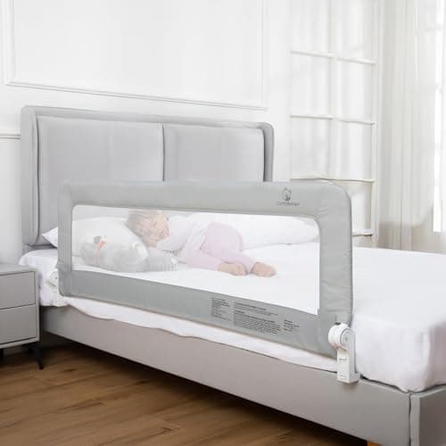 ComfyBumpy 1-Pack Bed Rail for Toddlers 55.5" L x 19.5" H | Toddler Bed Rails for Twin, Full, Queen & King Mattress Size | Gray