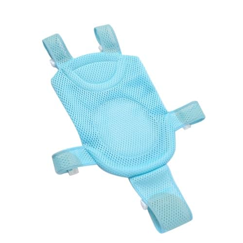 Universal Detachable Baby Bath Seat Support Net Slip Proof Bath Sling Shower Mesh Bathtub Sit Up Mesh with 5 Safety Support Corner for Baby Newborn(Blue)
