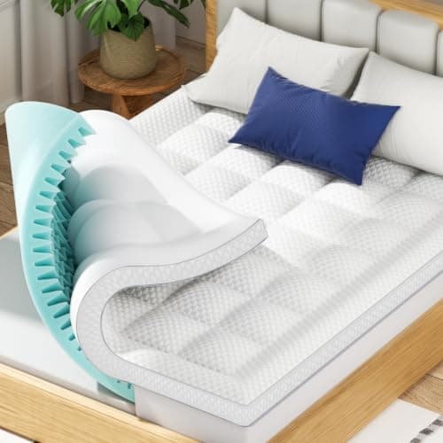 BEDELITE Dual Layer 4 Inch Twin Size Memory Foam Mattress Topper