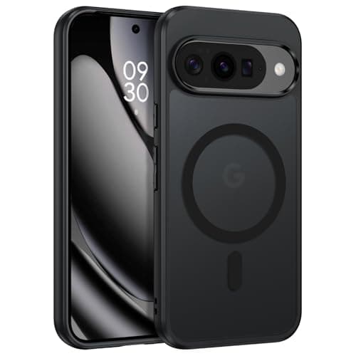 GUAGUA Magnetic for Google Pixel 10/10 Pro Case [Compatible with MagSafe] [Military-Grade Protection] Translucent Matte Slim Fit Shockproof Phone Case for Google Pixel 10/10 Pro 2025 5G-Black