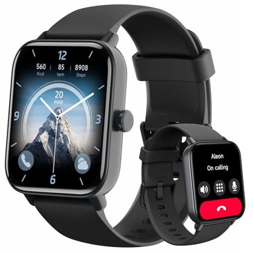 Smart Watch for Men Women (Answer/Make Call), Alexa Smartwatch Compatible with Android iOS, Fitness Tracker with Heart Rate SpO2 Sleep Monitor, 1.8'' HD DIY Dial Waterproof Watch with Bluetooth Call