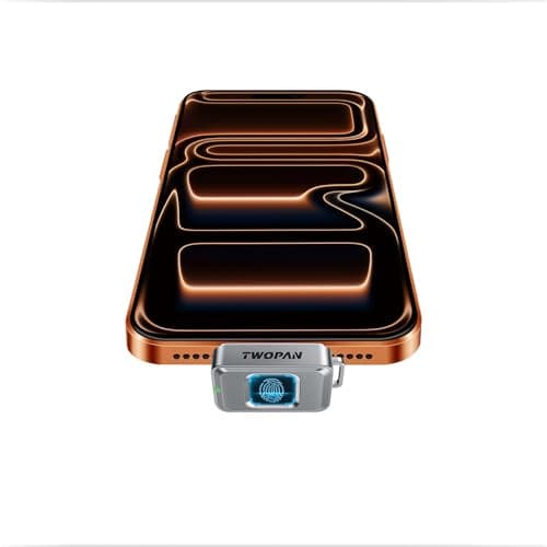 TWOPAN 256GB Portable Nano SSD with Fingerprint Lock, USB-C External SSD Hard Drive, Compatible with iPhone 17/16/15, MacBook, iPad, Steam Deck, PS5, Selfie Stick, Android, Travel and Backup