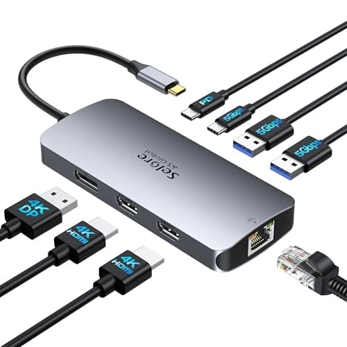 Selore Docking Station for Laptop Dual Monitor Laptop USB C Dock