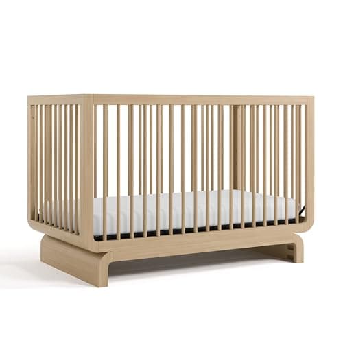Storkcraft Santorini Deluxe 5-in-1 Convertible Crib with Bonus Toddler Guardrail (Driftwood) – Includes Toddler Guardrail, Fits Standard Crib Mattress