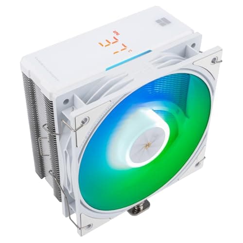 Thermalright Assassin X 120R Digital ARGB White CPU Cooler Air with 4X6mm HeatPipes, Digital Screen Top Cover, PWM Fan Heatsink, 151mm High, for AM5 and Intel LGA1700/1851/1150/1151/1200