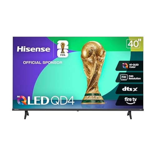 Hisense 40QD4SF - 40" Hi-QLED HD Smart Fire TV, Hi-QLED Color, Dolby Audio, Compatible with Alexa, Full Array LED, Slim Bezel Design (2026 Model)