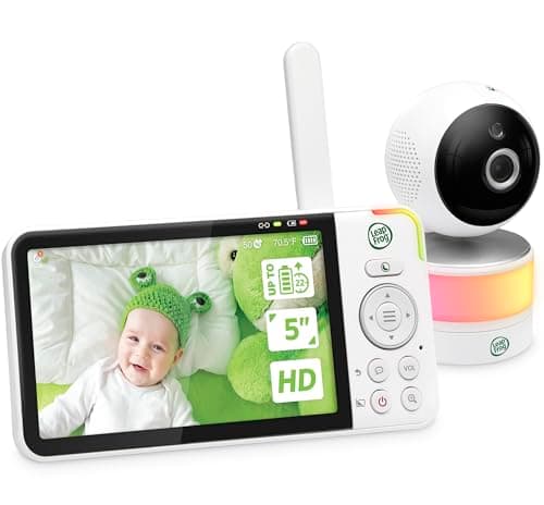 LeapFrog LF915HD - Video Baby Monitor with 5" High Definition 720p Display, 360 Degree Panoramic Viewing Pan & Tilt HD Camera, Color Night Vision, (White), One Size
