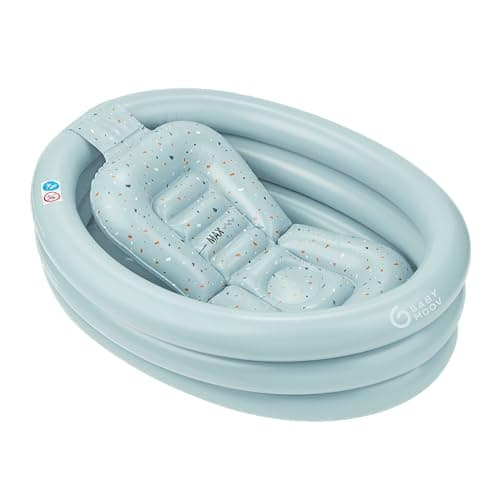 Babymoov Adaptable Inflatable Baby Bathtub, Portable Bath Tub for Newborns & Toddlers, Travel-Friendly Foldable Bath Support & Shower Time, Portable Bath Support for Newborns, Aqua Dots