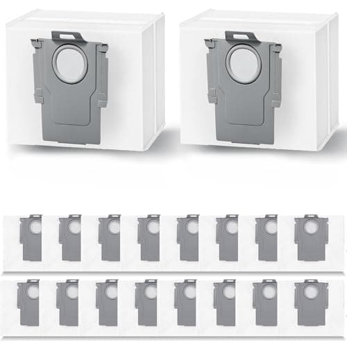 18pcs Q5 Q7 Disposable Dust Bags for Roborock Q5+/Q5 Max+/Q5 Pro+/Q7/Q7+/Q7 Max+/Q7 M5/S7 MaxV Ultra/S8/S8+/Q8 Max+/S8 Pro Ultra/Q10 S5+/Q10 X5/T8 Robot Vacuum, 3.6L Dust Bag Replacement Parts