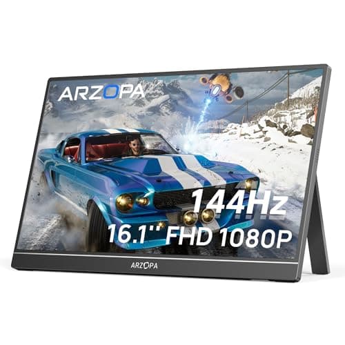 ARZOPA 16.1'' 144Hz Portable Gaming Monitor, 106% sRGB 1080P FHD Kickstand Portable Monitor with HDR, Ultra Slim, Eye Care, External Second Screen for Laptop, PC, PS5, Mac, Xbox, Switch - Z1FC