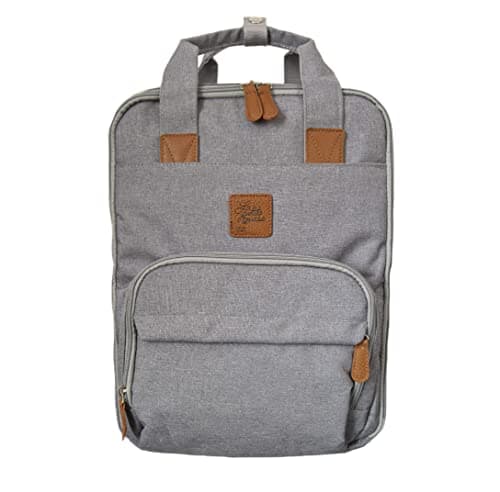 LA PETITE OURSE Signature Diaper Backpack - Waterproof & Large Capacity Baby Bag with Changing Mat, Thermal Pouch & Stroller Straps - Organized Storage for Patents - Holds 8+ Cloth Diapers - Grey