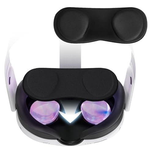 (1 Pack) VR Lens Protector Cover Dust Proof Cover for Quest 3S / Valve Index/Quest 3 / Quest 2 / Quest, Washable Protective Sleeve Sunlight Blocking Anti-Scratch and Anti-Dust - Black